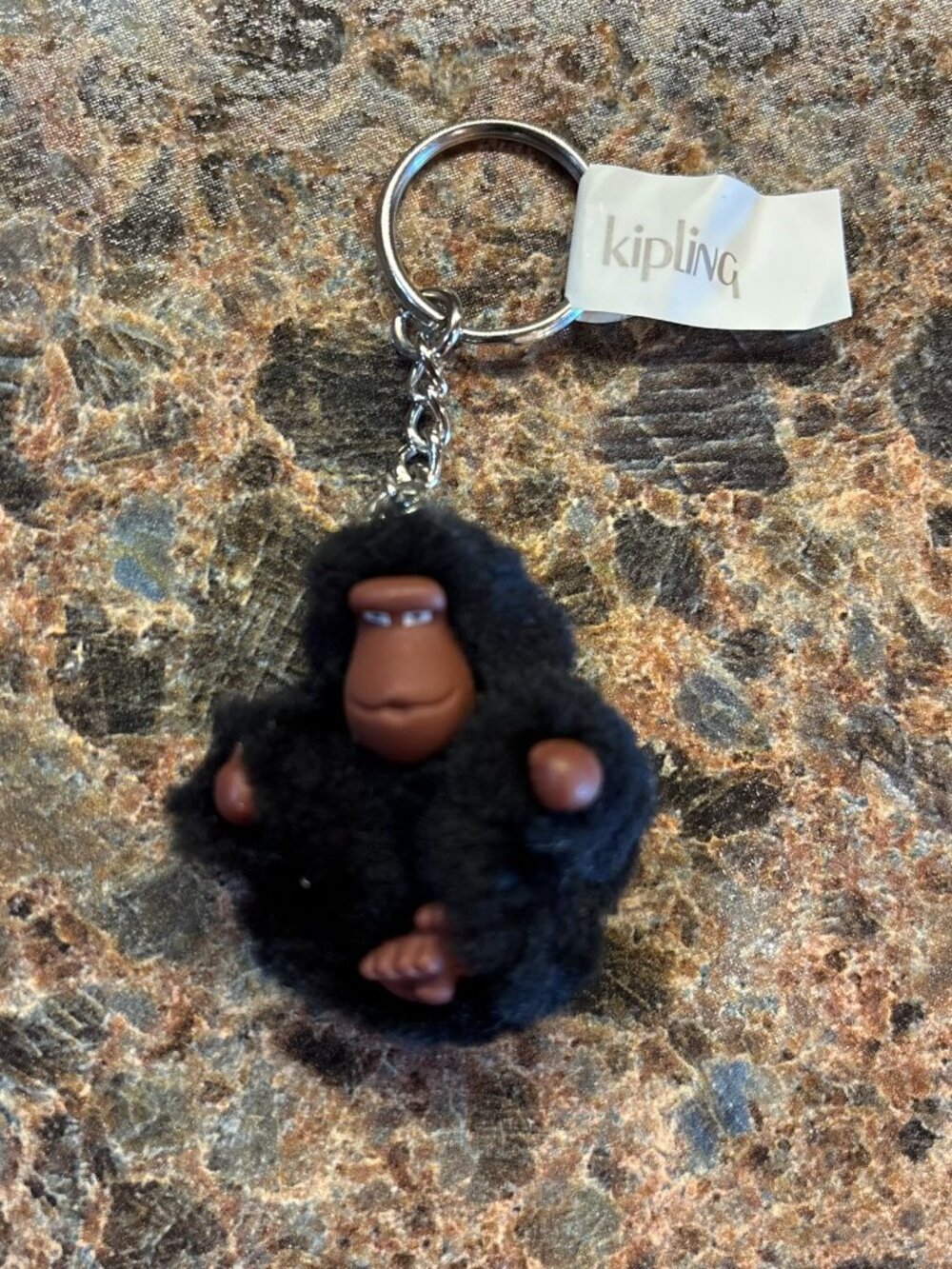 New NWT Kipling Daniel Key Chain Monkey Gorilla Fuzzy Black